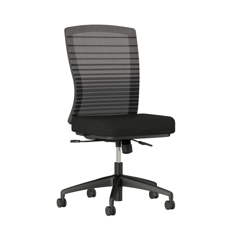 Preview of Natick with Black Base, Black Graduated Mesh, Armless with Standard Black Fabric