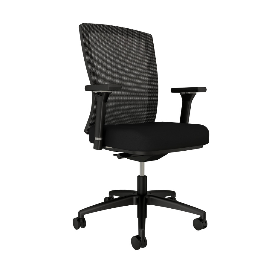 Preview of Natick with Black Base, Black Solid Mesh, 4D Arms and Standard Black Fabric