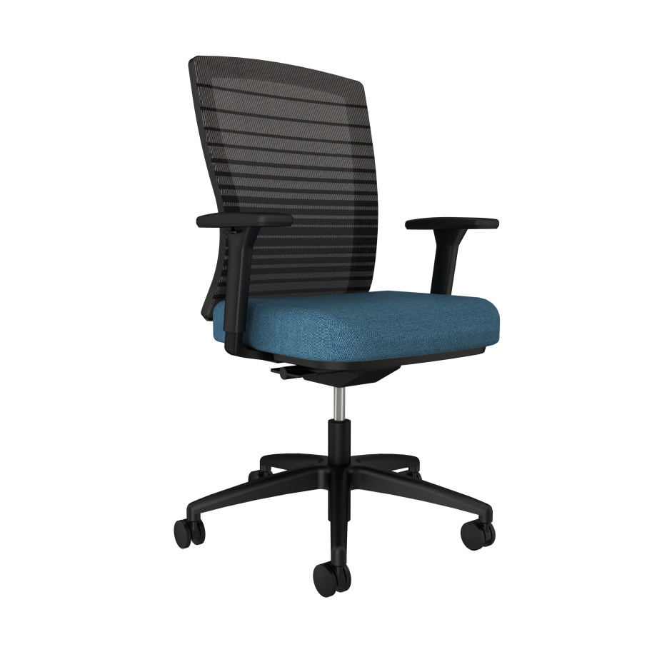 Preview of Natick with Black Base, Black Graduated/Striped Mesh, Messenger Capri Seat Front Left View