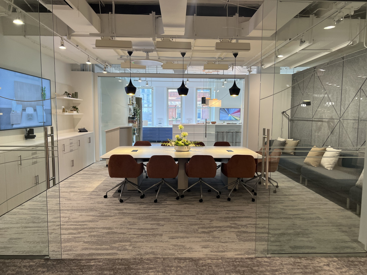 Preview of NeoCon 2025 Conference Room with Calibrate Conference Table and Juggle seating