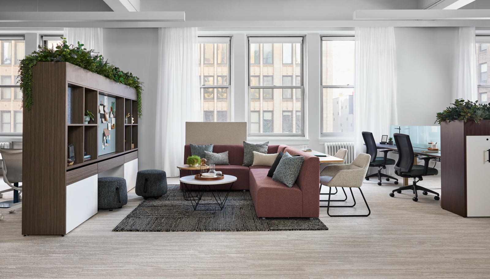 Preview of NY Showroom, Calibrate, Hakr Modular Lounge, Ledge, Juggle Sled, Soft Ottoman, Prisma Table, Volker Cube