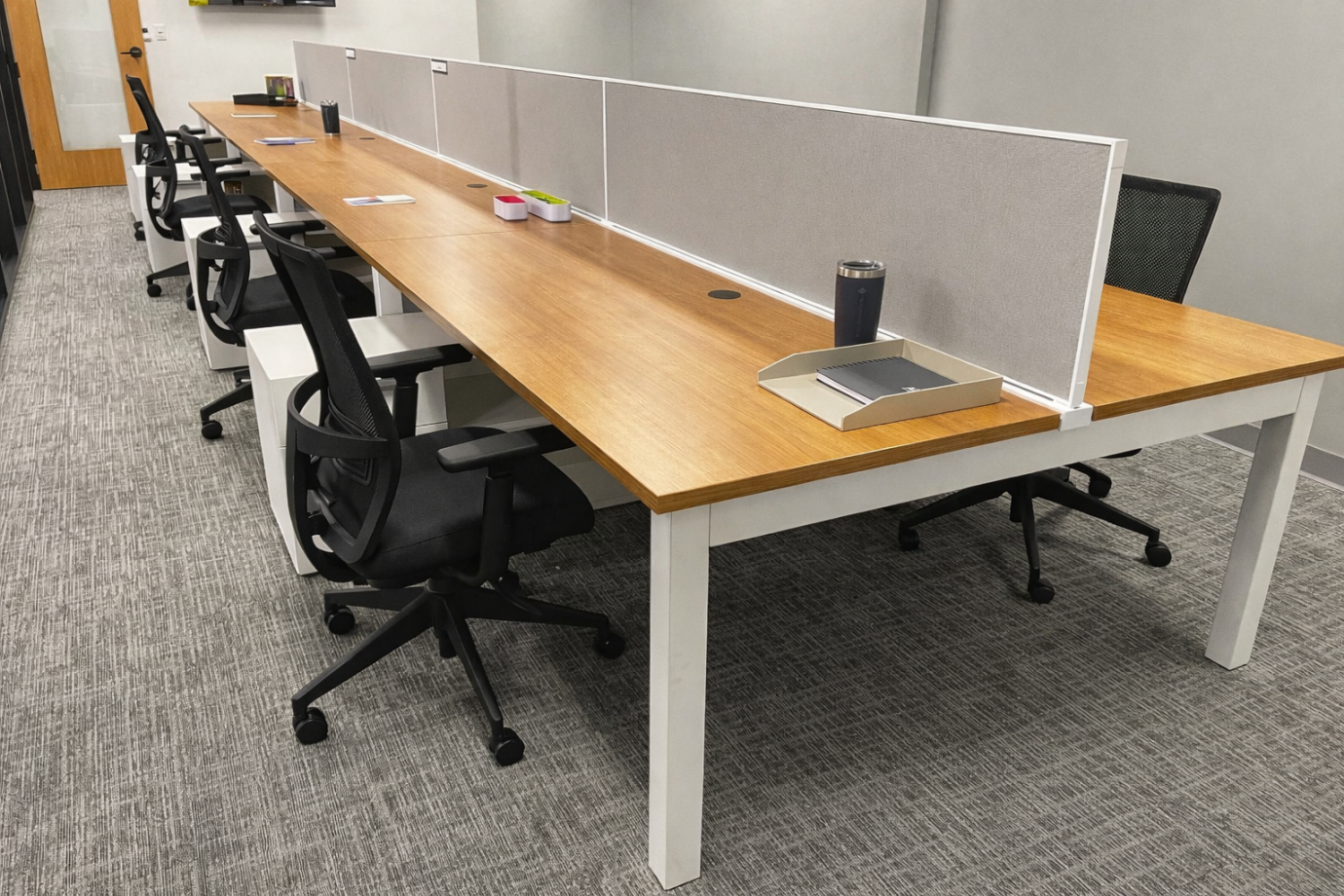 Preview of Client Site Oxygen Benching with Fabric Spine Screens, Calibrate Storage,&nbsp; and Devens Task Seating