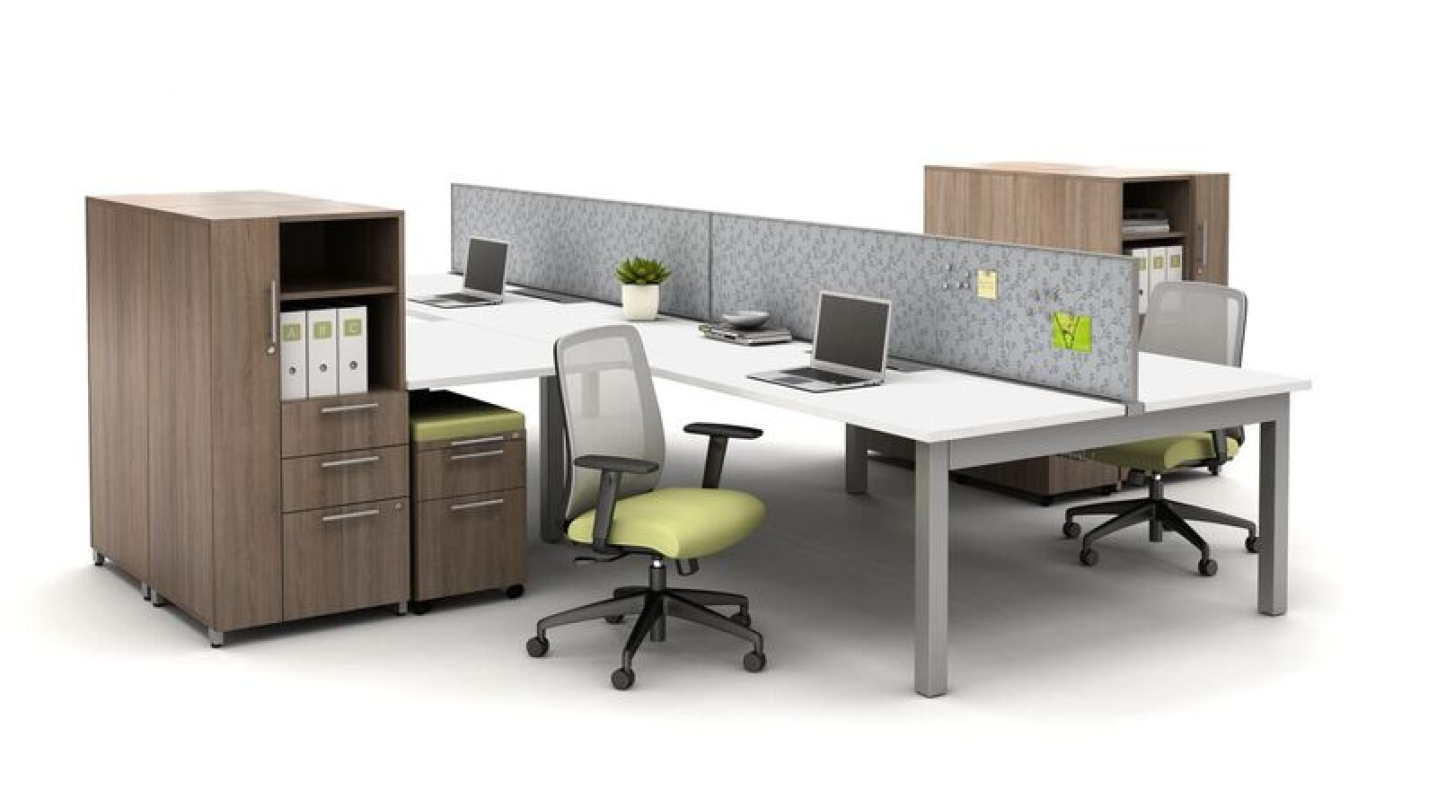 Preview of Oxygen Benching Open Plan with Screens and Calibrate Storage with Bolton Seating