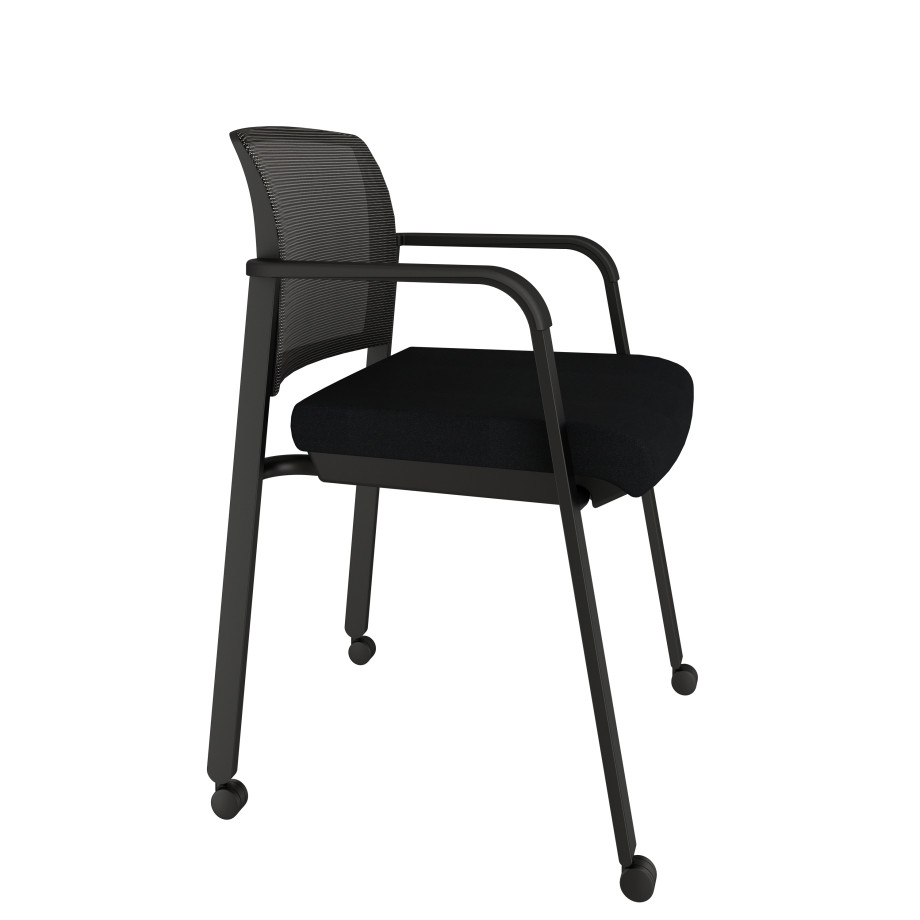 Preview of Paxton on Casters with Standard Black Fabric Side View
