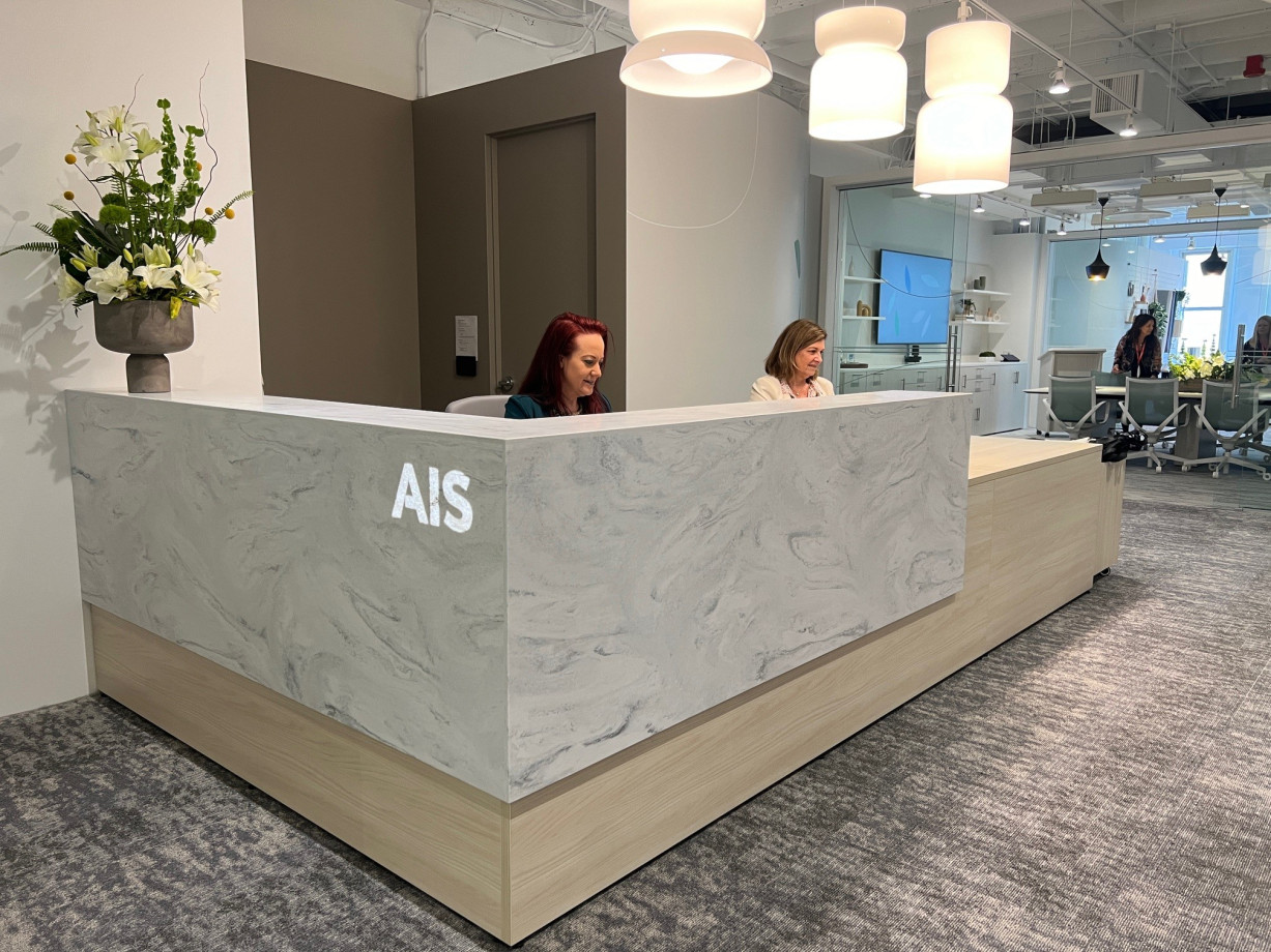 Preview of NeoCon 2024 Calibrate Reception with Special Logo in Corian Stack