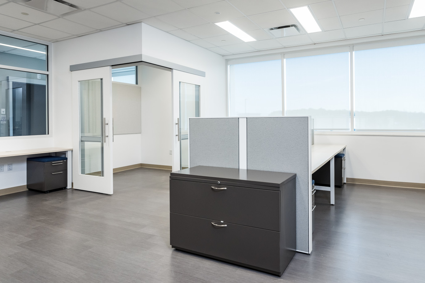 Preview of L Series Lateral File against Matrix Panel in Client Space
