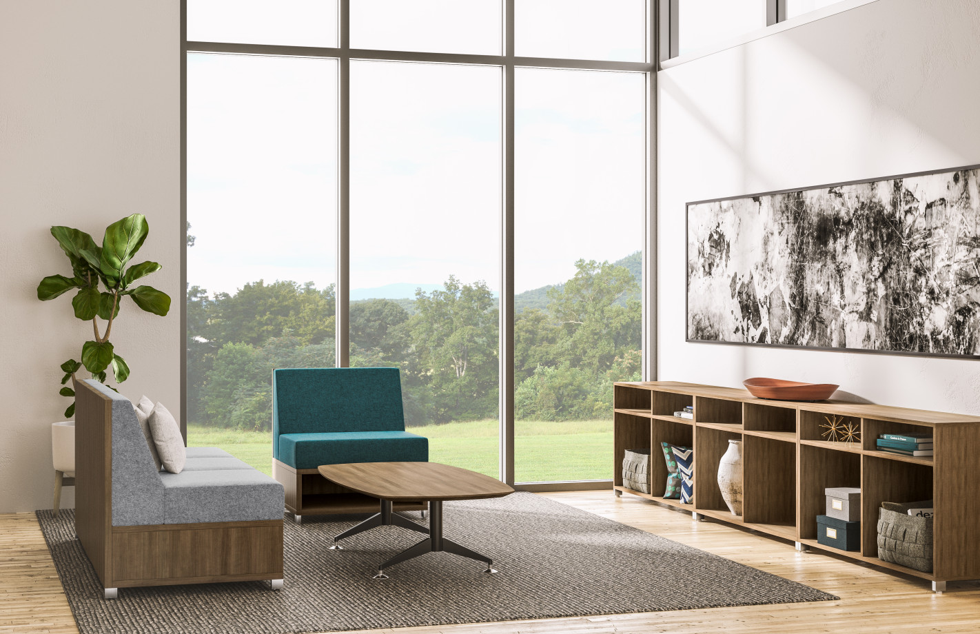 Preview of Lounge Area with LB Lounge, Day to Day Occasional Table and Calibrate Storage