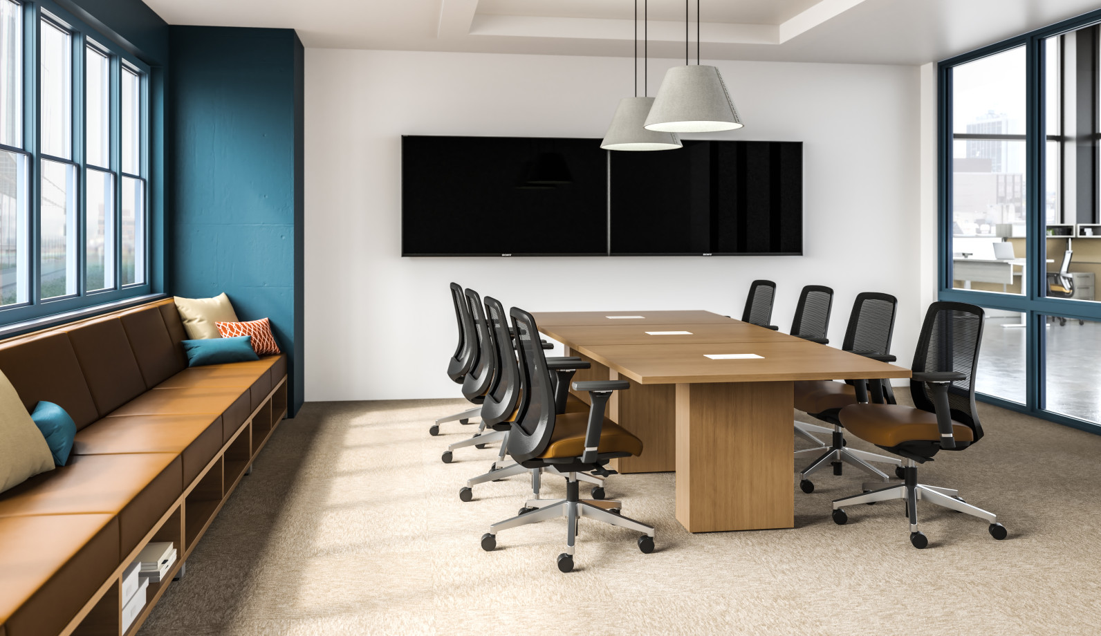 Preview of Informal Conference Room with Calibrate Conference Table, Bolton Seating and LB Lounge