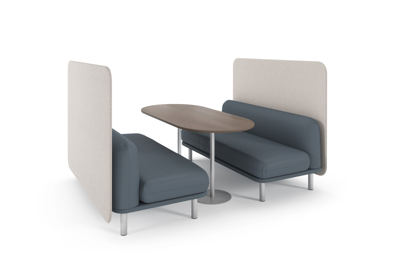 Preview of Soft 2-Seater with privacy panels in cafe setting with Day-to-Day Table