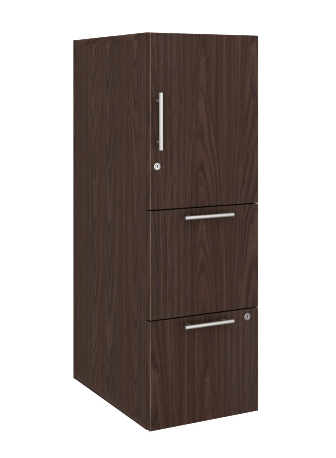 Preview of Calibrate Series Storage Tower in AIS Corporat Walnut Laminate with Bar Pull