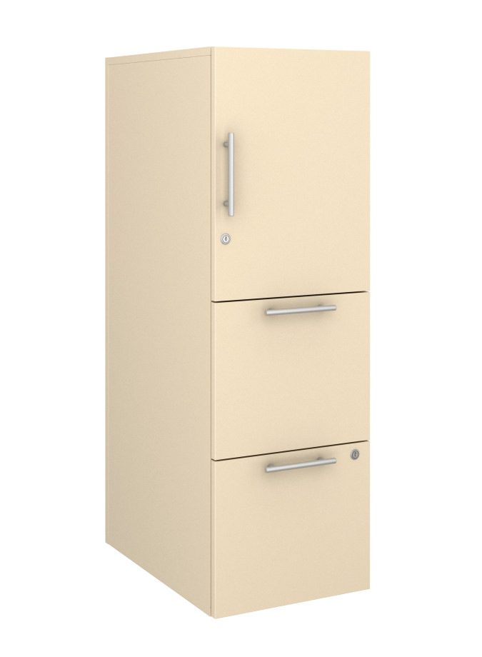 Preview of Calibrate Series Storage Tower in AIS Cabinet Almond Laminate with Bar Pull