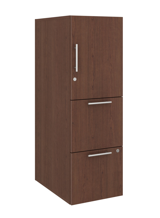 Preview of Calibrate Series Storage Tower in AIS Dark Rum Cherry Laminate with Bar Pull