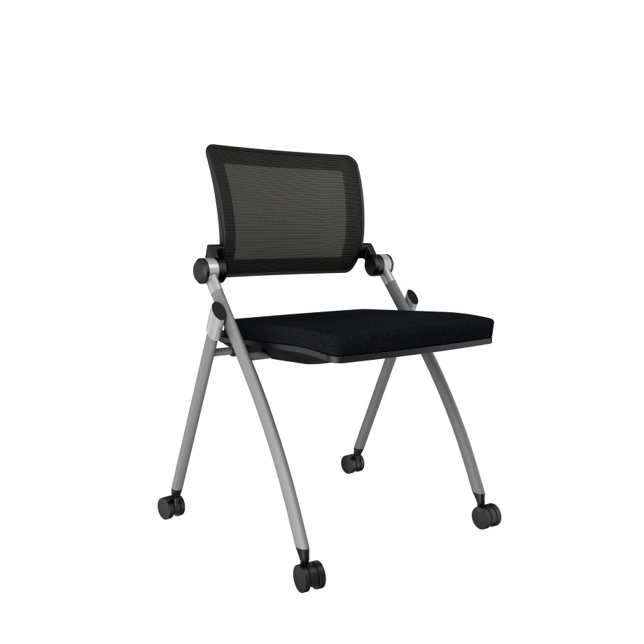 Preview of Stow Grey Frame with No Arms, Casters, Standard Black Fabric