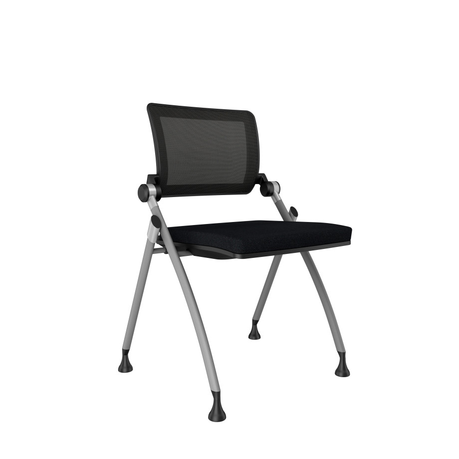Preview of Stow with Grey Frame, No Arms, Glides and Standard Black Fabric