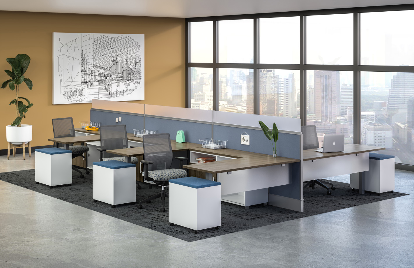 Preview of Divi Linear Open Plan System, Spine with Open Plan Applications and Devens Seating