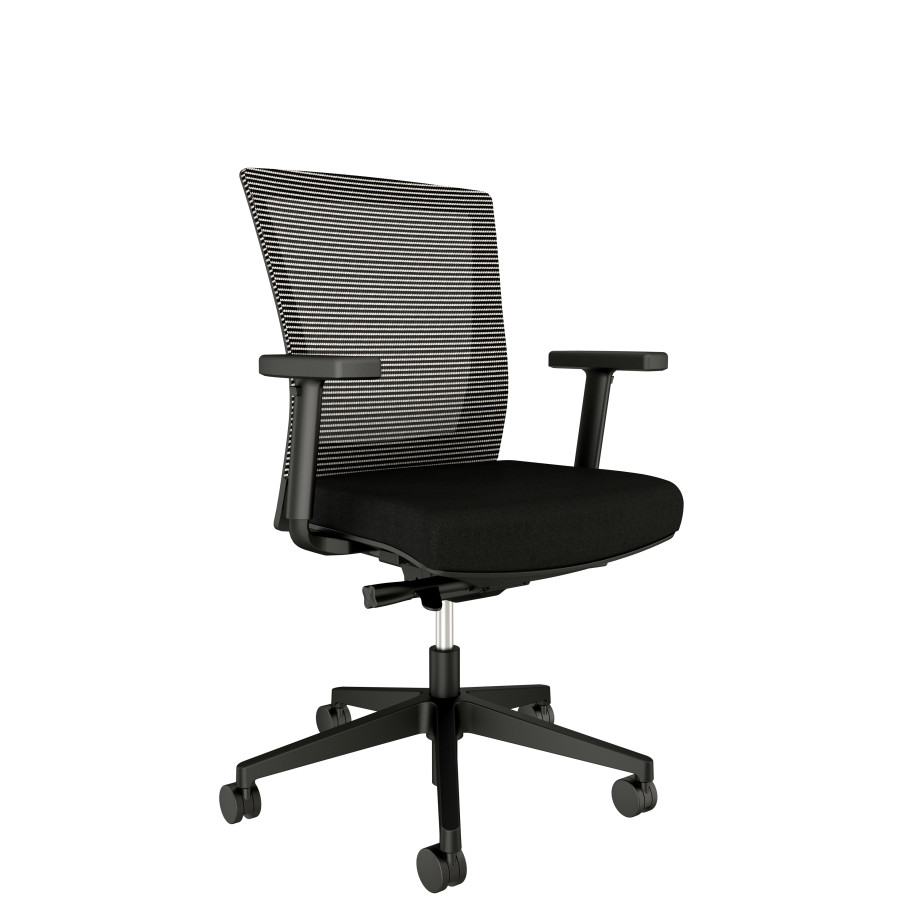 Preview of Upton with Black Base and Frame, White-Black Mesh and Standard Black Fabric