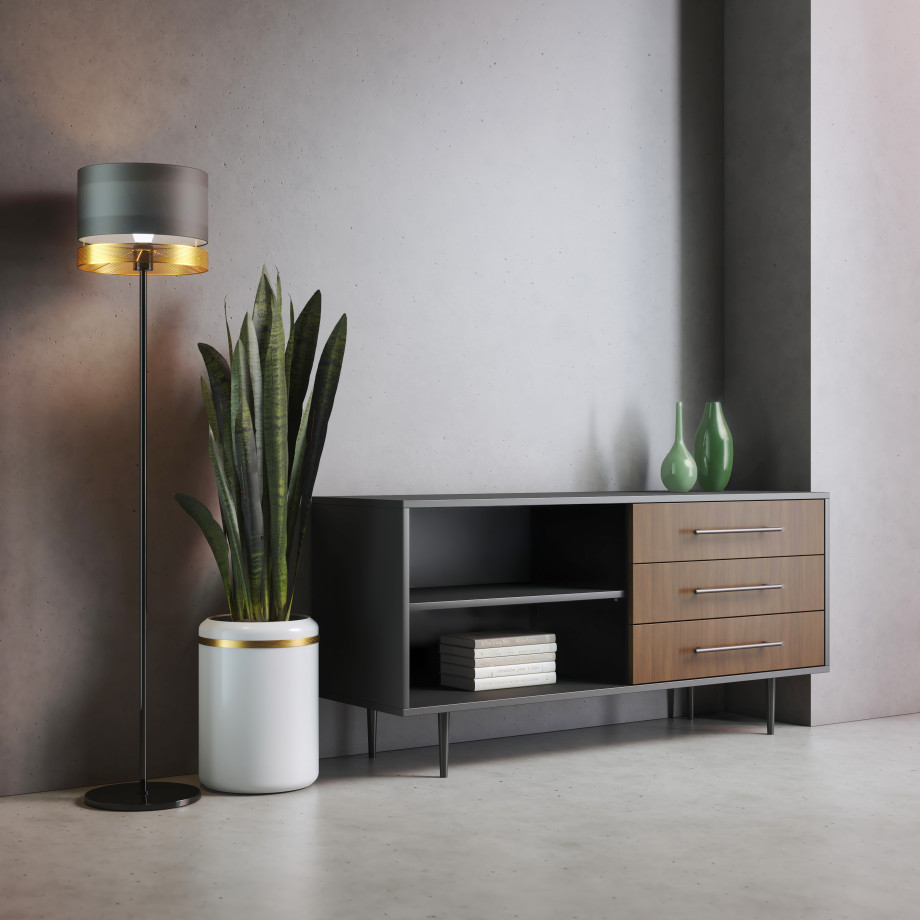 Preview of Rhett Credenza with Drawers & Bookcase Shell & Shelf