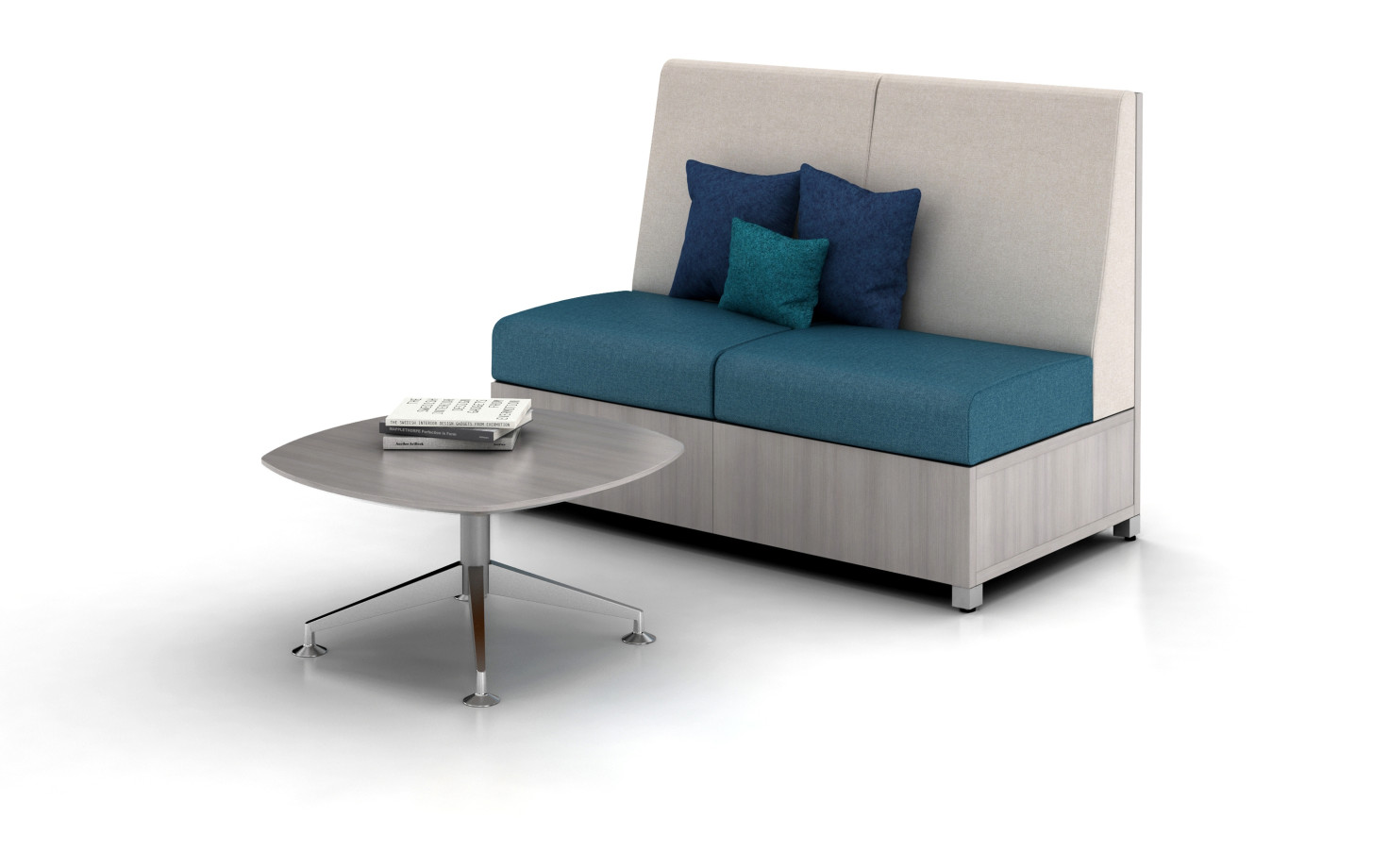 Preview of LB Lounge with solid base, Shown with Day-to-Day Occasional Table with Aluminum base