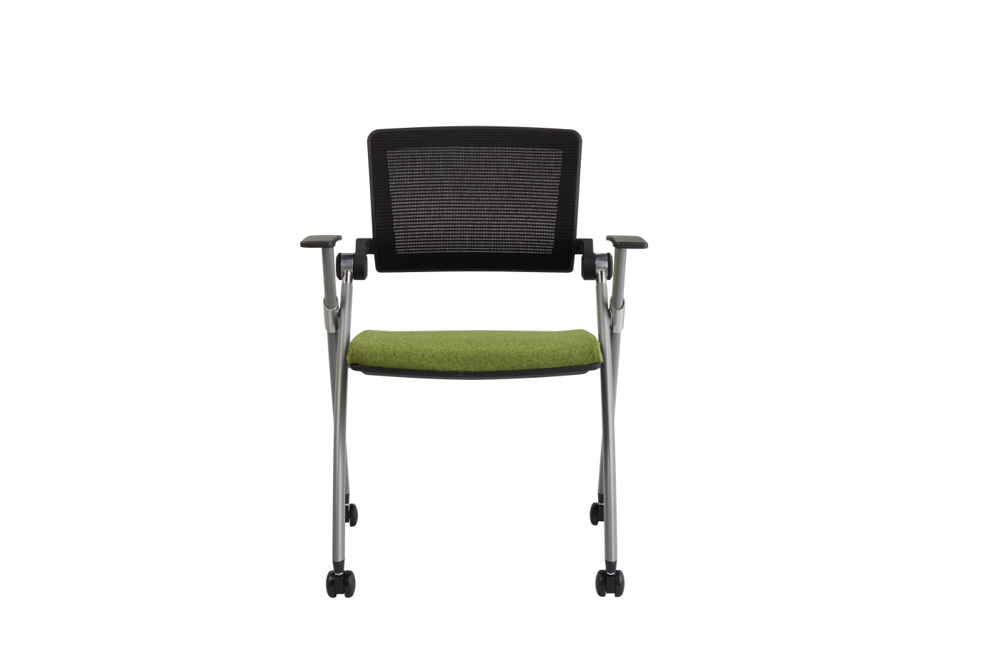 Preview of Stow Multipurpose Chair with Black Mesh and Camira Blazer Camphill Seat; front view