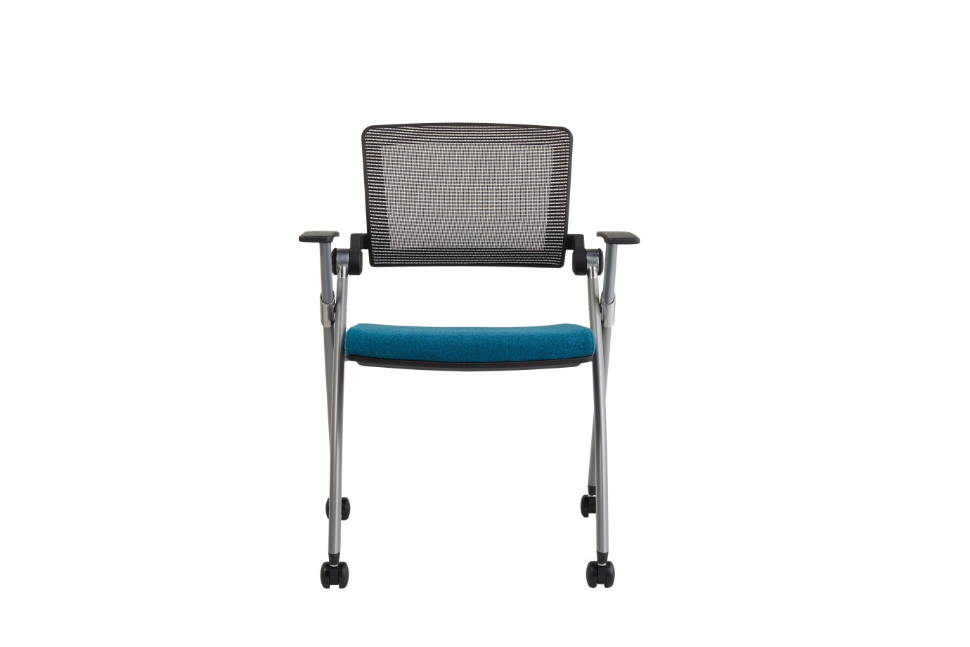 Preview of Stow Multipurpose Seating with White Mesh and Camira Blazer Abertay Seat, Front View