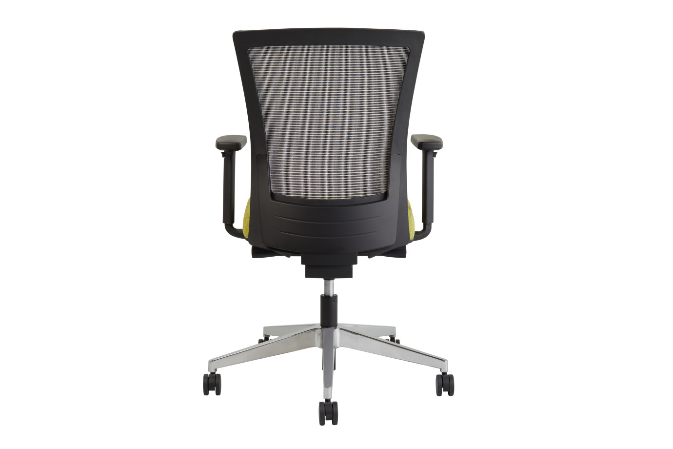 Preview of Upton task chair back view, white-black striped mesh