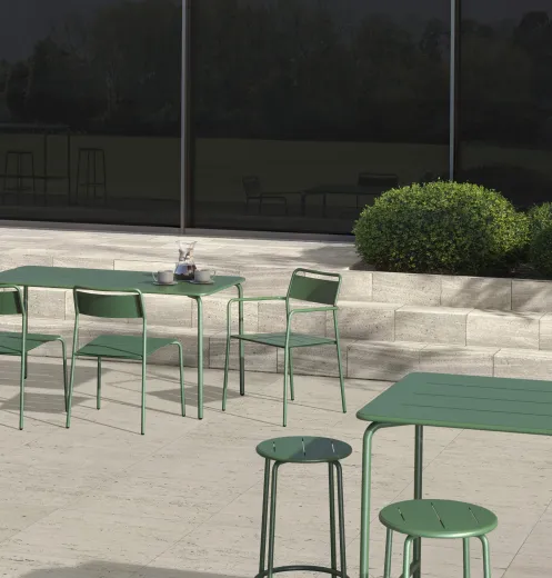 Cascades Outdoor Tables and Backless Stools