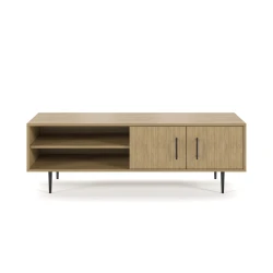 Rhett, Credenza with Doors & Bookcase, Front View