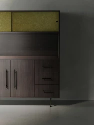 Rhett, Hutch paired with Credenza with Drawers & Center Doors