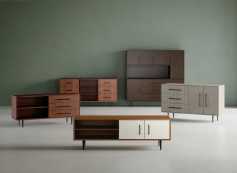 Rhett Family, Credenza, Drawers, Doors, Bookcase, Hutch