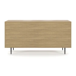 Rhett, Credenza with Drawers & Center Bookcase, Back View