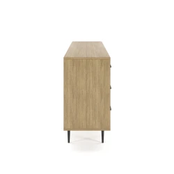 Rhett, Credenza with Drawers & Center Bookcase, Side View
