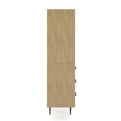 Rhett, Hutch with Sliding Doors paired with Credenza with Drawers and Center Doors, 36 Inch, Side View
