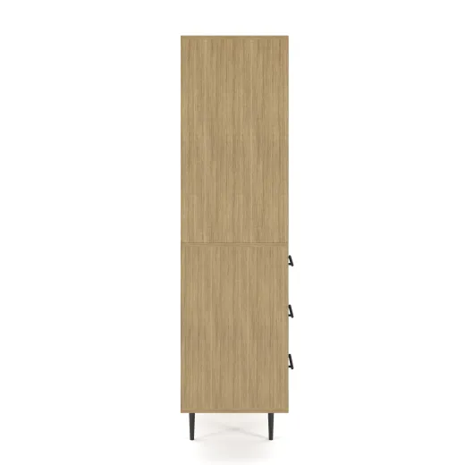 Rhett, Hutch with Sliding Doors paired with Credenza with Drawers and Center Doors, 36 Inch, Side View