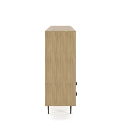 Rhett, Hutch for Media (PET) paired with Credenza with Doors, 22 Inch, Side View