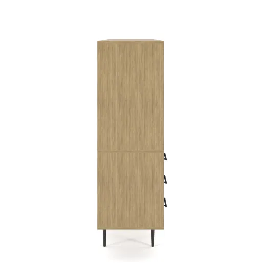 Rhett, Hutch for Media (PET) paired with Credenza with Doors, 29 Inch, Side View