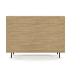 Rhett, Hutch for Media (PET) paired with Credenza with Drawers and Center Doors, 22 Inch, Back View