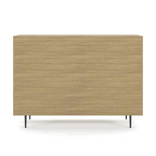 Rhett, Hutch for Media (PET) paired with Credenza with Drawers and Center Doors, 22 Inch, Back View