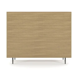 Rhett, Hutch for Media (PET) paired with Credenza with Drawers and Center Doors, 29 Inch, Back View