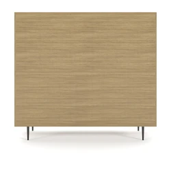 Rhett, Hutch for Media (PET) paired with Credenza with Drawers and Center Doors, 36 Inch, Back View
