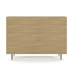 Rhett, Hutch for Media (Tackboard) paired with Credenza with Drawers and Center Doors, 22 Inch, Back View
