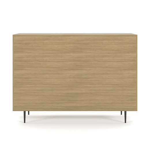Rhett, Hutch for Media (Tackboard) paired with Credenza with Drawers and Center Doors, 22 Inch, Back View