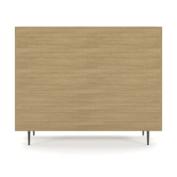 Rhett, Hutch for Media (Tackboard) paired with Credenza with Drawers and Center Doors, 29 Inch, Back View