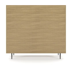 Rhett, Hutch for Media (Tackboard) paired with Credenza with Drawers and Center Doors, 36 Inch, Back View