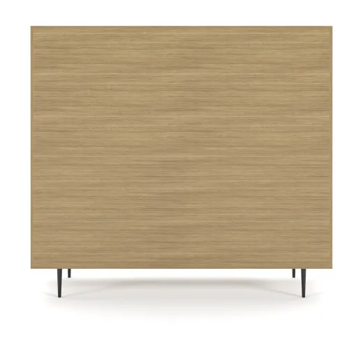 Rhett, Hutch for Media (Tackboard) paired with Credenza with Drawers and Center Doors, 36 Inch, Back View