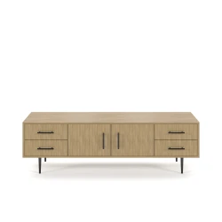 Rhett, Credenza with Drawers & Center Doors, 22 Inch, Front View