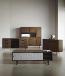 Rhett Family, Credenza, Drawers, Doors, Bookcase, Hutch, Sliding Doors, Trash & Recycle