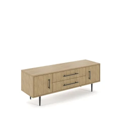 Rhett, Credenza with Doors & Center Drawers, 22 Inch, 3/4 View