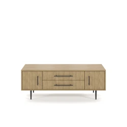 Rhett, Credenza with Doors & Center Drawers, 22 Inch, Front View