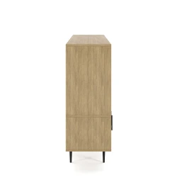 Rhett, Hutch with Bookcase paired with Credenza with Doors, 22 Inch, Side View