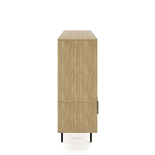 Rhett, Hutch with Bookcase paired with Credenza with Doors, 22 Inch, Side View